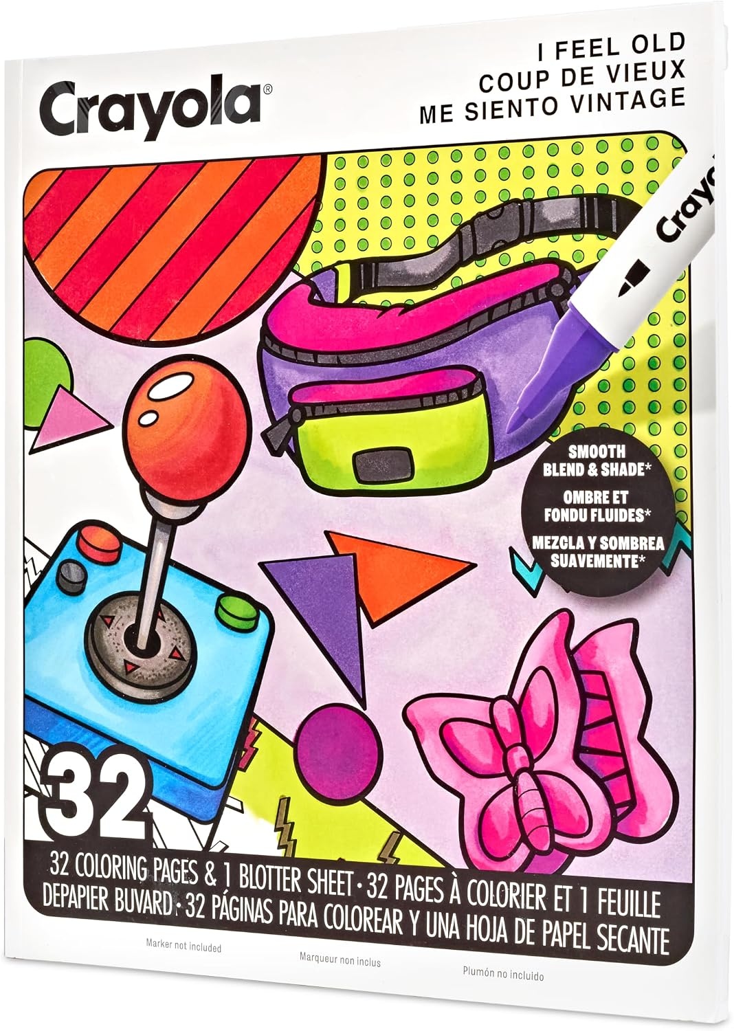 Crayola Stay Hydrated Adult Coloring Book, 32 Pgs, Premium Paper, Stress Relief and Relaxation Activities, Gift for Women and Men(I Feel Old)