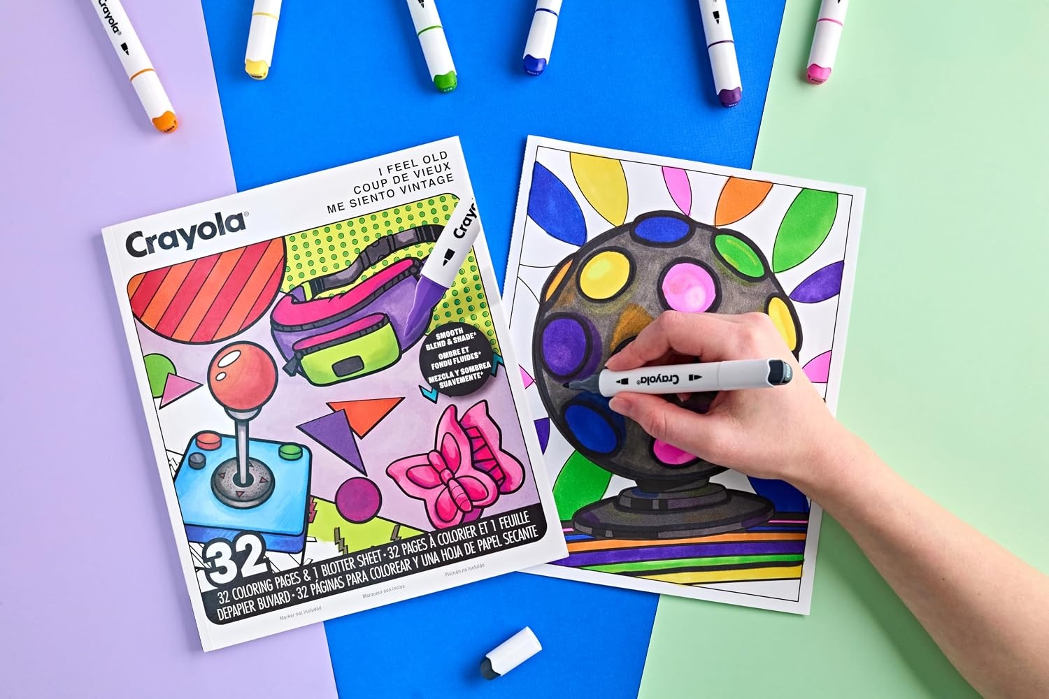Crayola Stay Hydrated Adult Coloring Book, 32 Pgs, Premium Paper, Stress Relief and Relaxation Activities, Gift for Women and Men(I Feel Old)