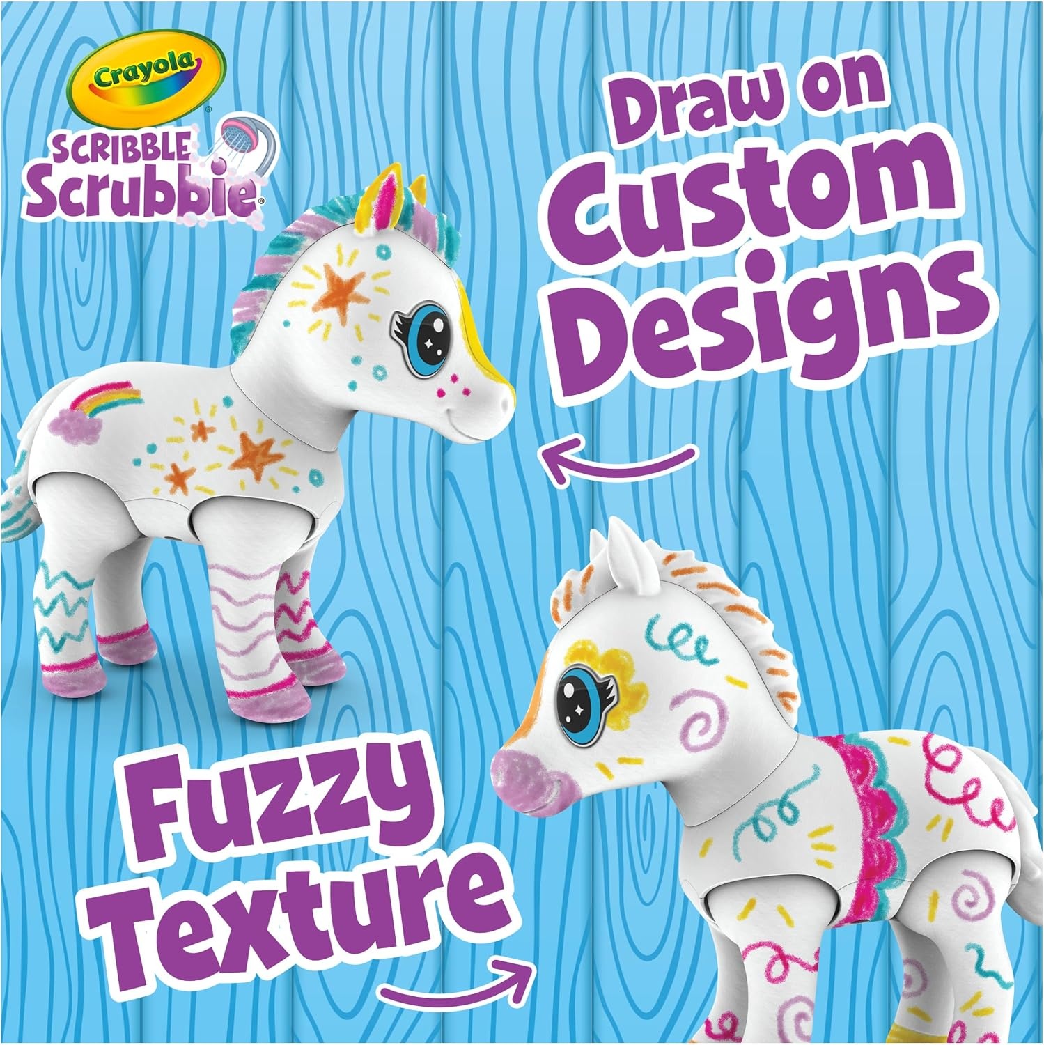 Crayola Scribble Scrubbie Jumbo, Evie, Large Posable Animal Toy, 6 Inches, Horse for Girls & Boys, Animal Grooming, Gift