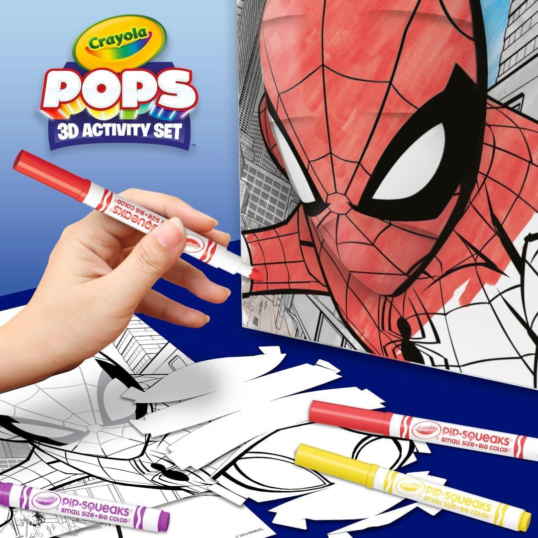 Crayola POPs 3D Kids Art Set, Spiderman Coloring Book Alternative, Gift for Boys & Girls, Ages 5+(Spiderman)