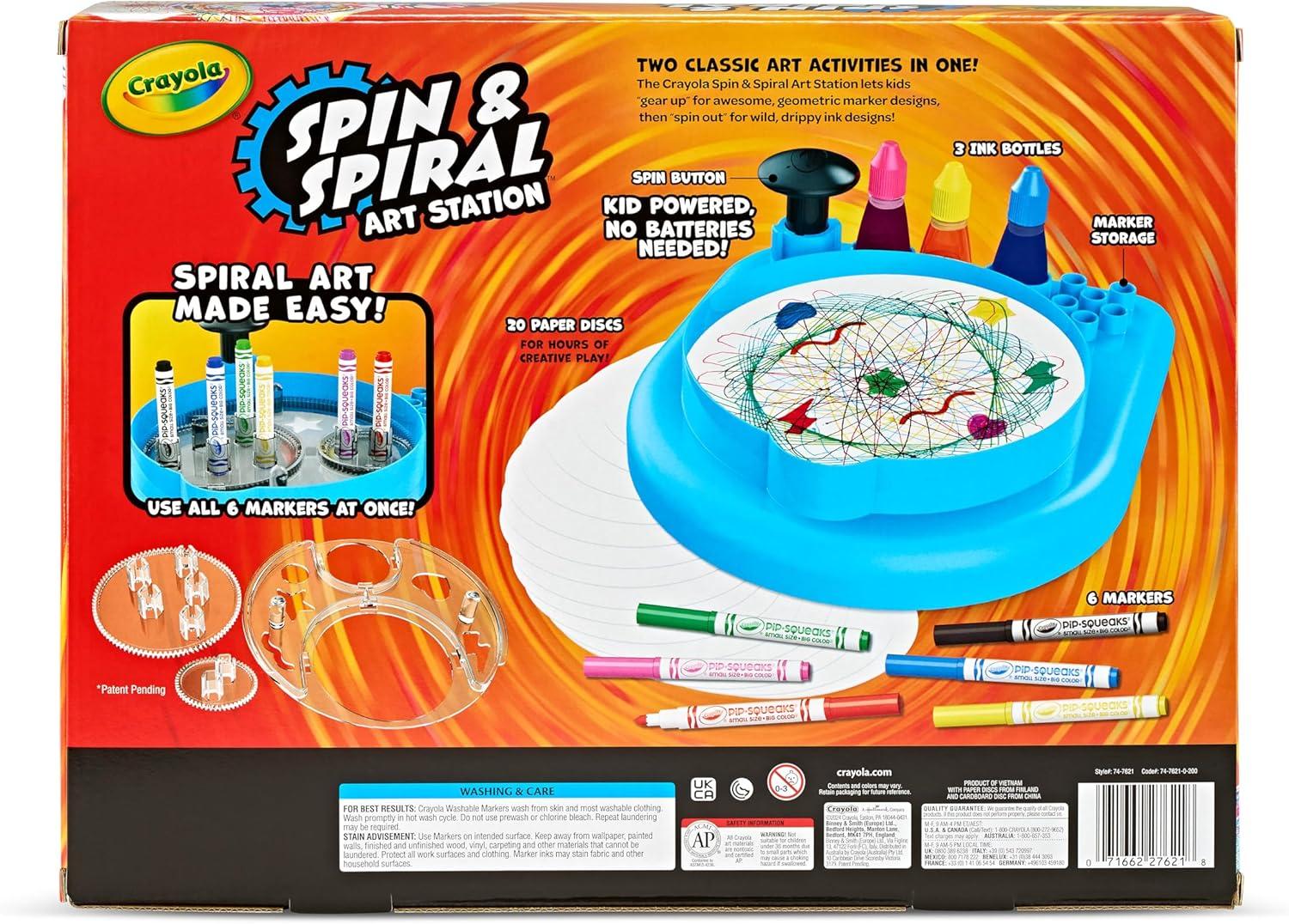 Crayola Spin & Spiral Art Station, Spin Art Machine, Arts & Crafts for Kids Ages 6, 7, 8, 9