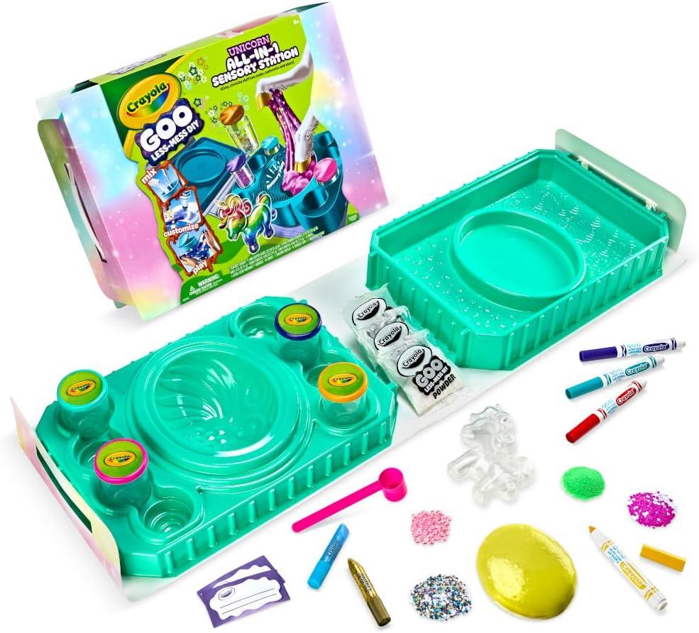 Crayola Goo All-in-1 Sensory Art Station, Unicorn Slime Making Kit for Kids, DIY Arts & Crafts Set, Customizable Sensory Putty, Unicorn Toys & Gifts, Ages 6+