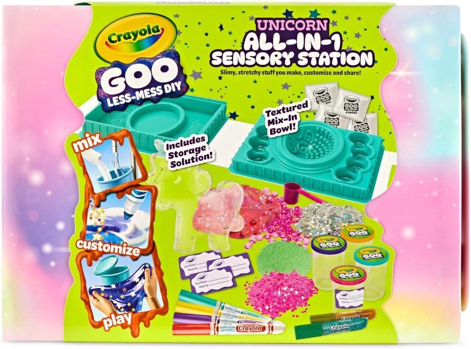 Crayola Goo All-in-1 Sensory Art Station, Unicorn Slime Making Kit for Kids, DIY Arts & Crafts Set, Customizable Sensory Putty, Unicorn Toys & Gifts, Ages 6+