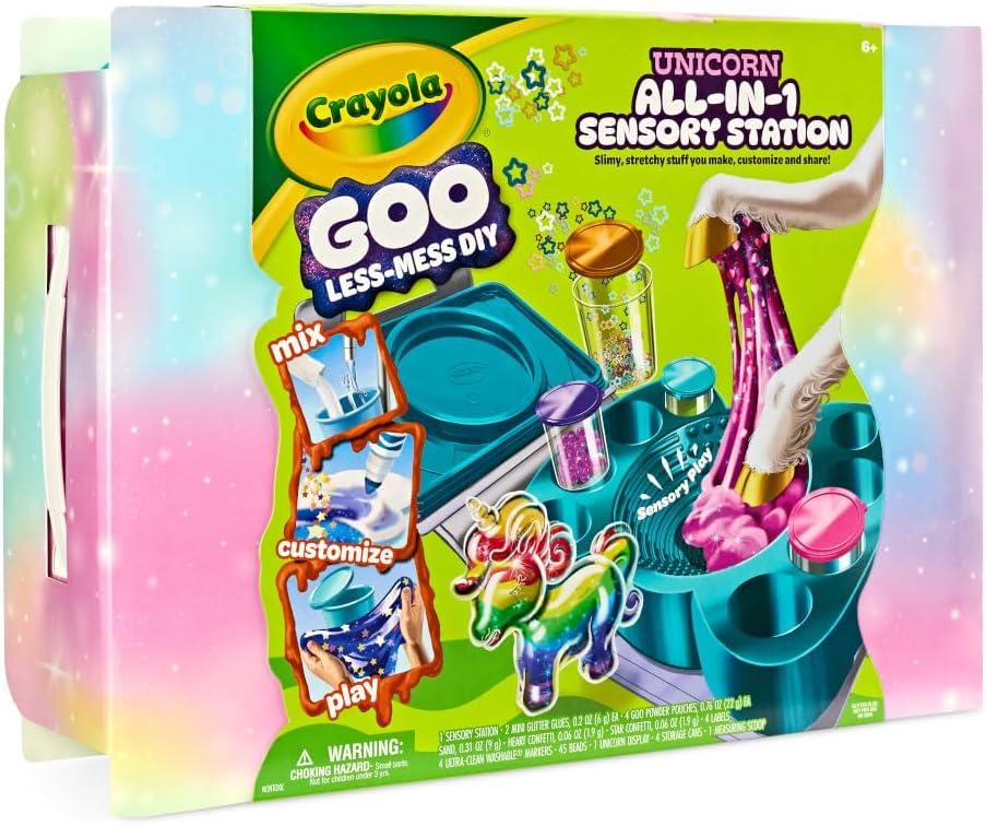 Crayola Goo All-in-1 Sensory Art Station, Unicorn Slime Making Kit for Kids, DIY Arts & Crafts Set, Customizable Sensory Putty, Unicorn Toys & Gifts, Ages 6+