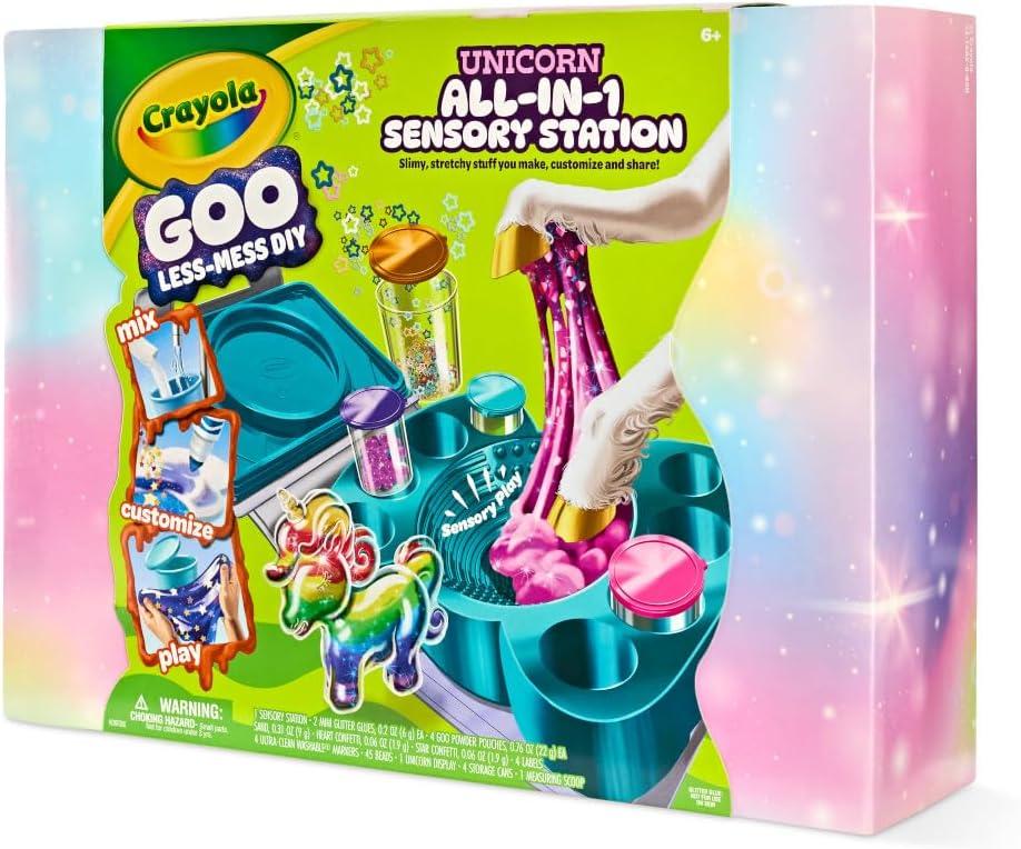 Crayola Goo All-in-1 Sensory Art Station, Unicorn Slime Making Kit for Kids, DIY Arts & Crafts Set, Customizable Sensory Putty, Unicorn Toys & Gifts, Ages 6+