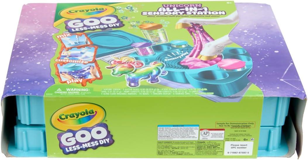 Crayola Goo All-in-1 Sensory Art Station, Unicorn Slime Making Kit for Kids, DIY Arts & Crafts Set, Customizable Sensory Putty, Unicorn Toys & Gifts, Ages 6+