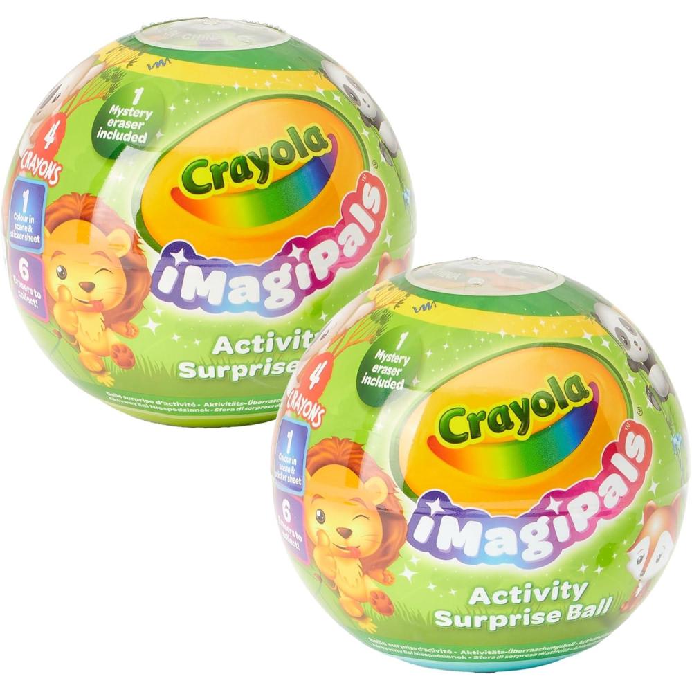 Crayola ImagiPals Surprise Animal Toy Eggs – 2 Pack, Collectable Animal Eraser for Kids, Mystery Toy for Kids, Goodie Bag Filler