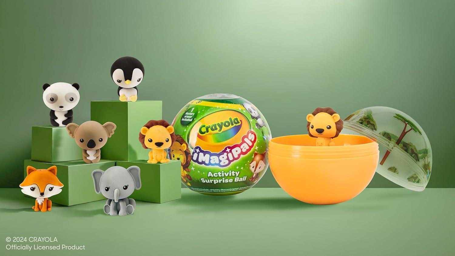 Crayola ImagiPals Surprise Animal Toy Eggs – 2 Pack, Collectable Animal Eraser for Kids, Mystery Toy for Kids, Goodie Bag Filler