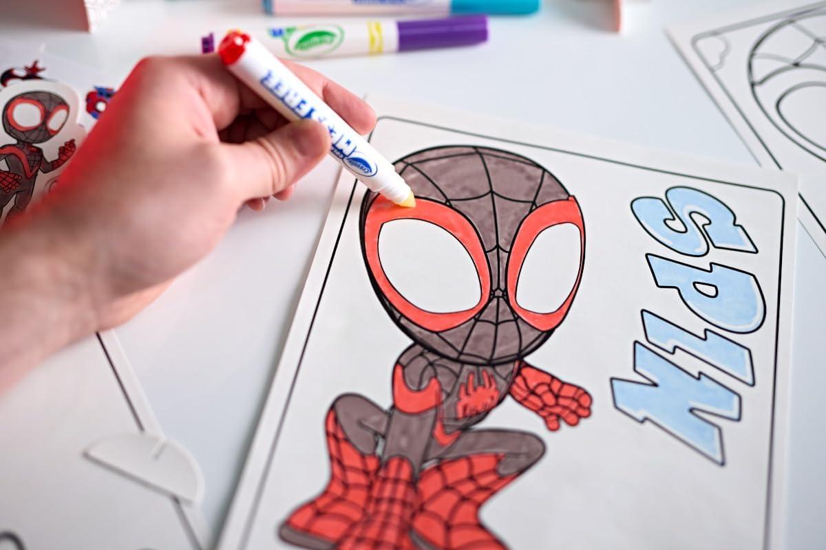 Crayola Color Wonder Mess Free Fingerpaint & Stamper Kit, Safari Stamps for Kids, Color Reveal Ink, Toddler Activity, Gifts, 3+(Spidey Activity Kit)