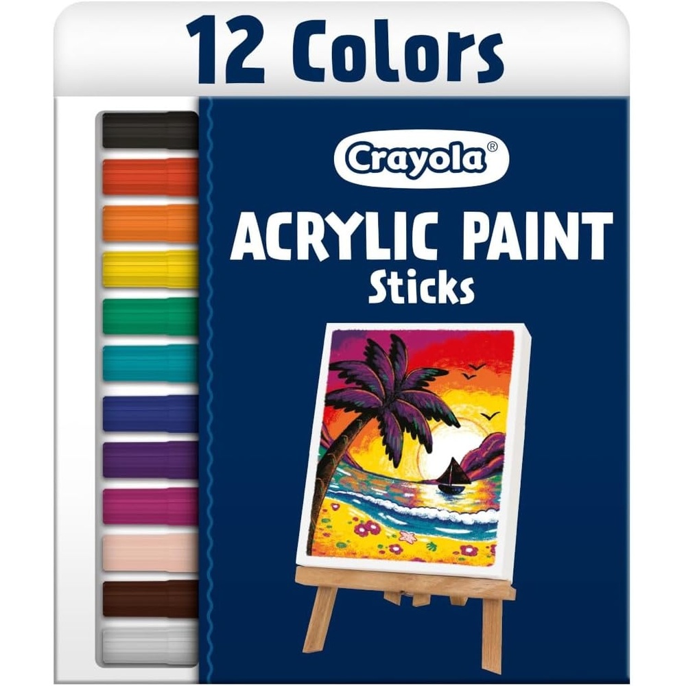 Crayola Bullet Tip Acrylic Paint Markers (10ct), Adult Coloring Marker Set, Coloring Book Art Supplies, For Drawing, Journaling & Construction Paper Crafts(12 Count (Pack of 1))