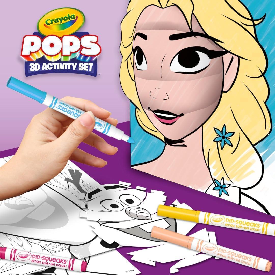 Crayola POPS 3D Frozen Activity Set, Kids Coloring Set & Craft Kit, Includes Stickers & Markers, Frozen Gift for Girls & Boys, 5+