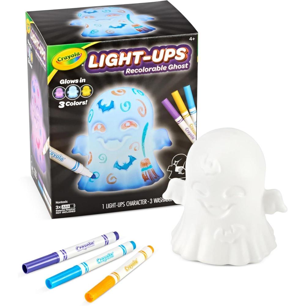 Crayola Light-Ups – Jack-O-Lantern, Reusable Light Up Pumpkin Toy, Halloween Craft, Cute Glow in The Dark Decor & Night Light, Halloween Toy, Ages 4, 5, 6(Ghost)