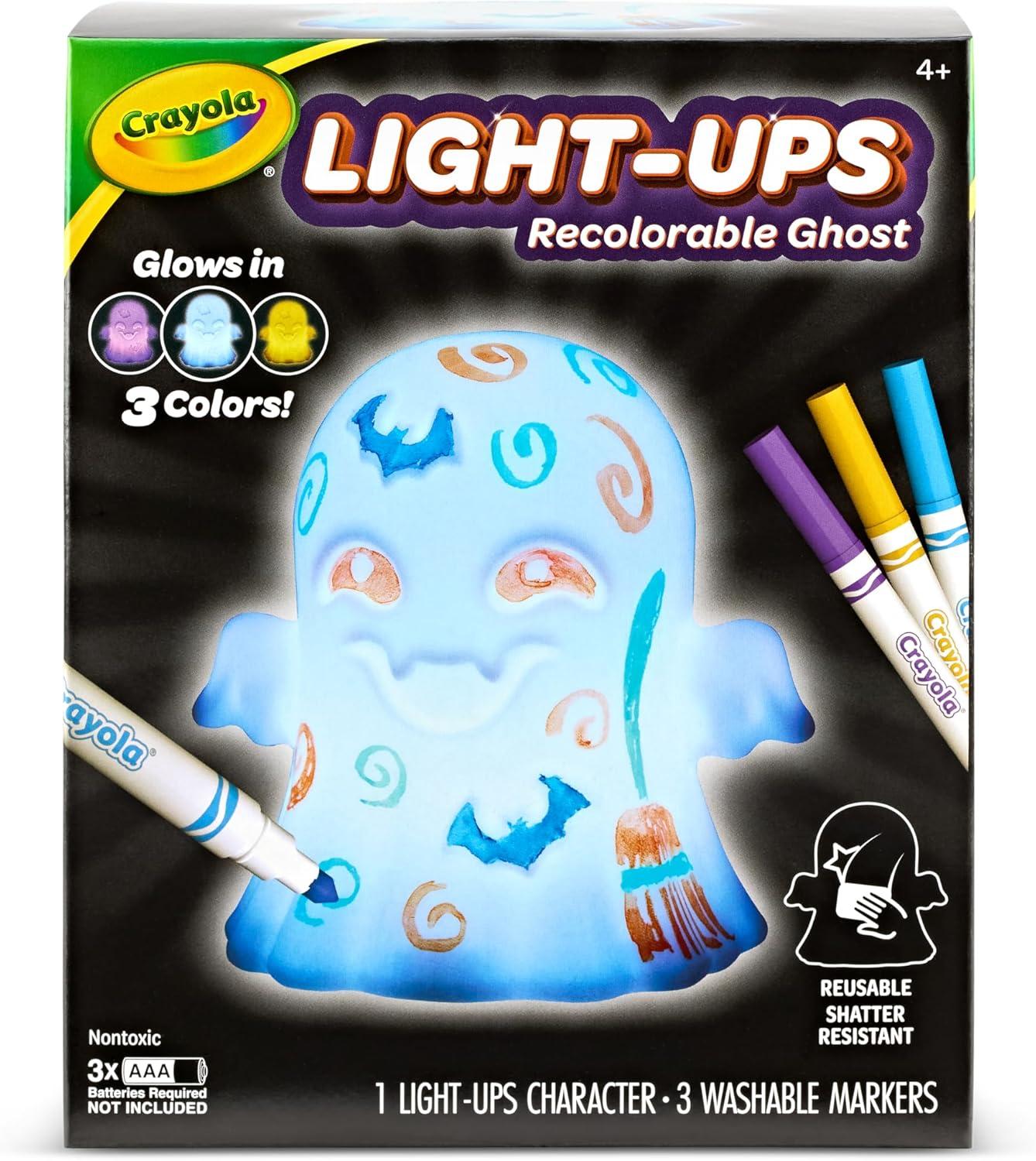 Crayola Light-Ups – Jack-O-Lantern, Reusable Light Up Pumpkin Toy, Halloween Craft, Cute Glow in The Dark Decor & Night Light, Halloween Toy, Ages 4, 5, 6(Ghost)