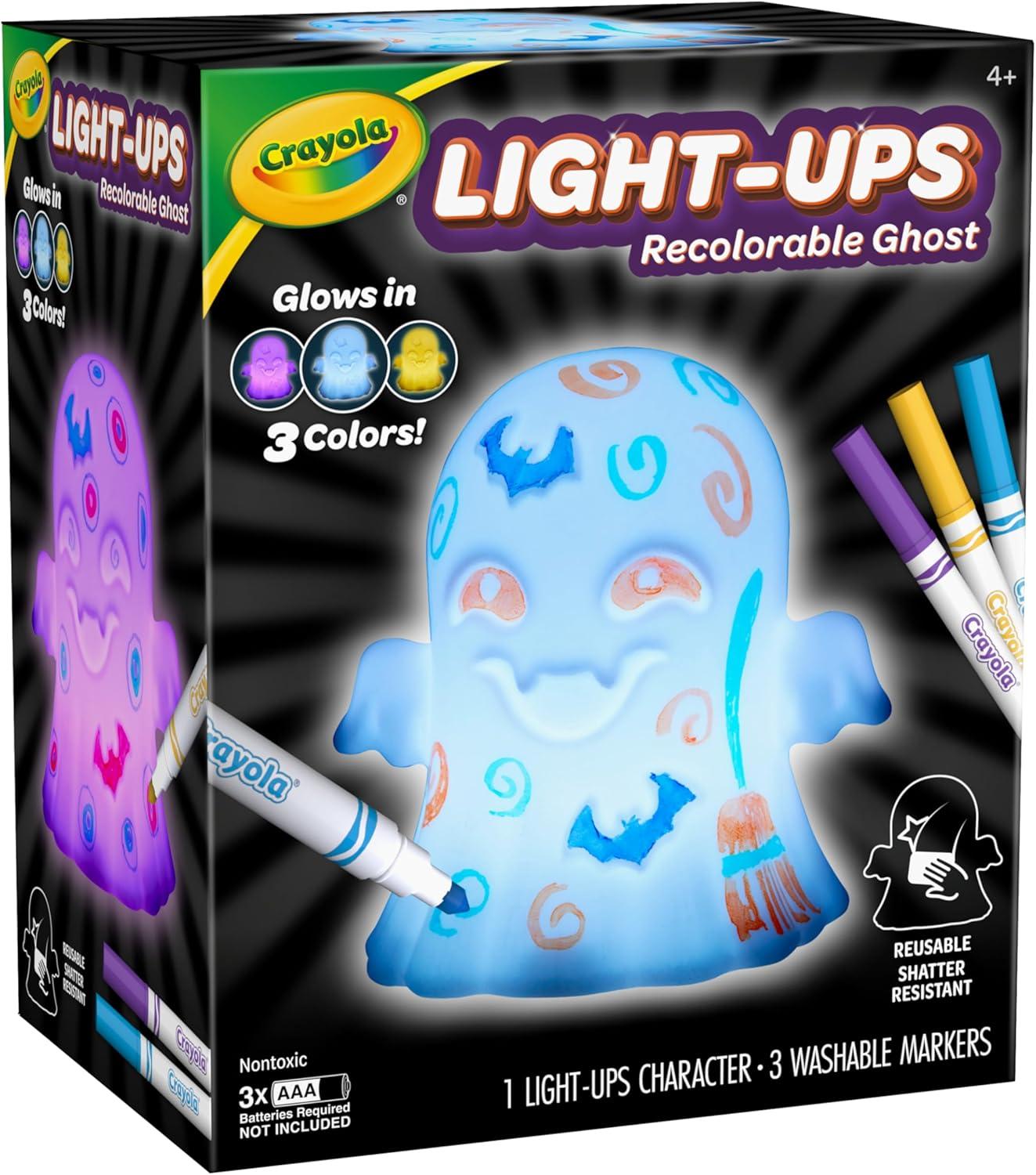 Crayola Light-Ups – Jack-O-Lantern, Reusable Light Up Pumpkin Toy, Halloween Craft, Cute Glow in The Dark Decor & Night Light, Halloween Toy, Ages 4, 5, 6(Ghost)