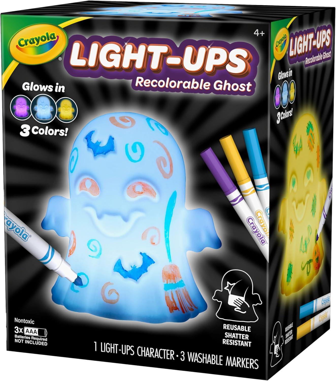 Crayola Light-Ups – Jack-O-Lantern, Reusable Light Up Pumpkin Toy, Halloween Craft, Cute Glow in The Dark Decor & Night Light, Halloween Toy, Ages 4, 5, 6(Ghost)