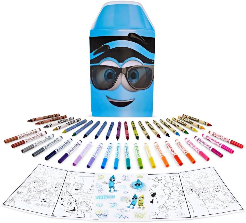 Crayola Coloring Set with Limited Edition Mauve Art Case, Limited Edition Crayons, 50+ Pieces, Gifts for Kids(Blue)