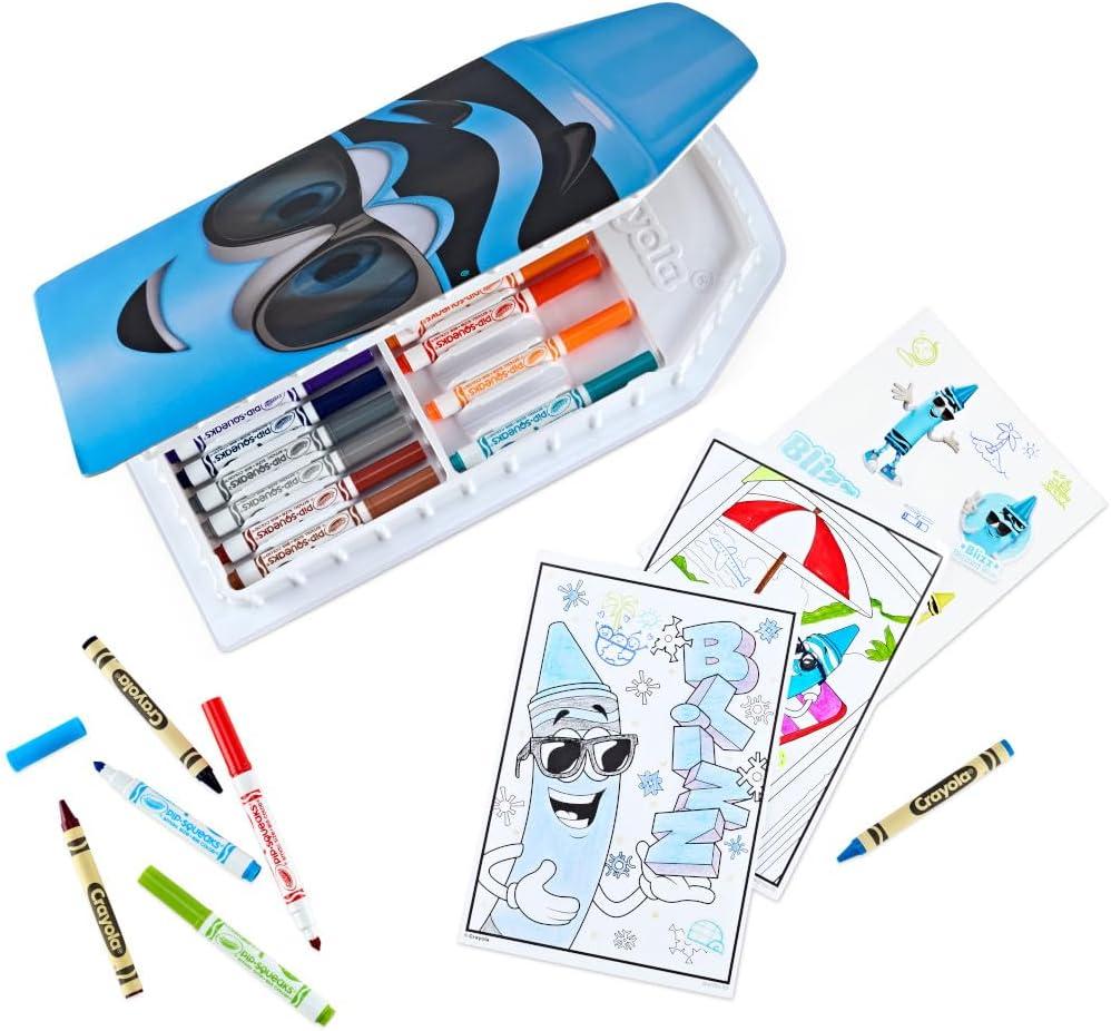 Crayola Coloring Set with Limited Edition Mauve Art Case, Limited Edition Crayons, 50+ Pieces, Gifts for Kids(Blue)