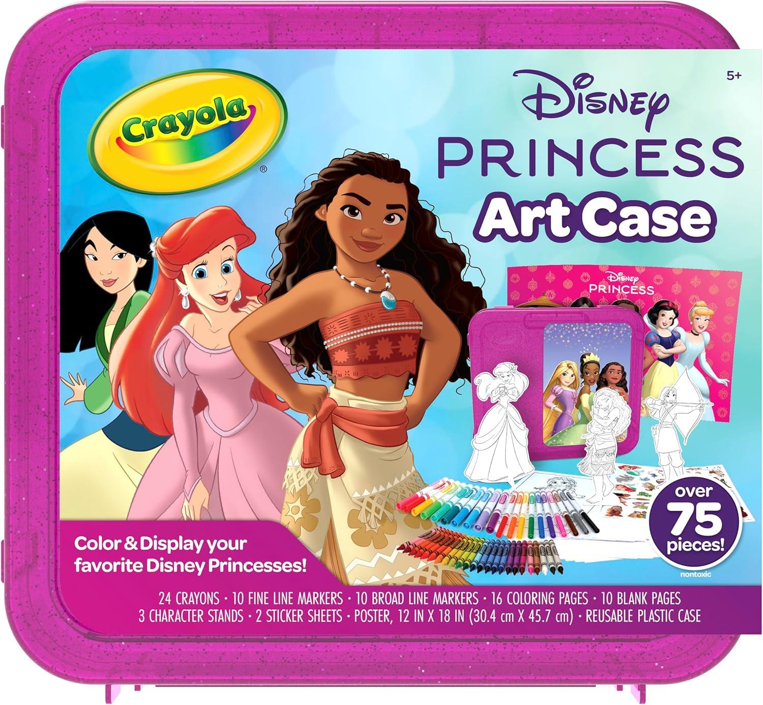 Crayola Disney Princess Art Case (75ct) Art Kit for Kids, Art Supplies, Coloring Set, Gift for Girls & Boys(Art Case)
