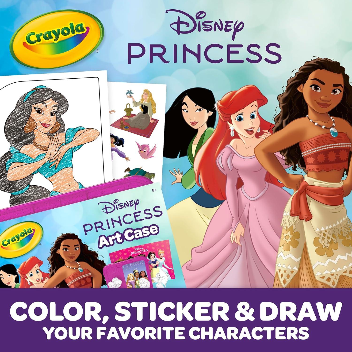 Crayola Disney Princess Art Case (75ct) Art Kit for Kids, Art Supplies, Coloring Set, Gift for Girls & Boys(Art Case)