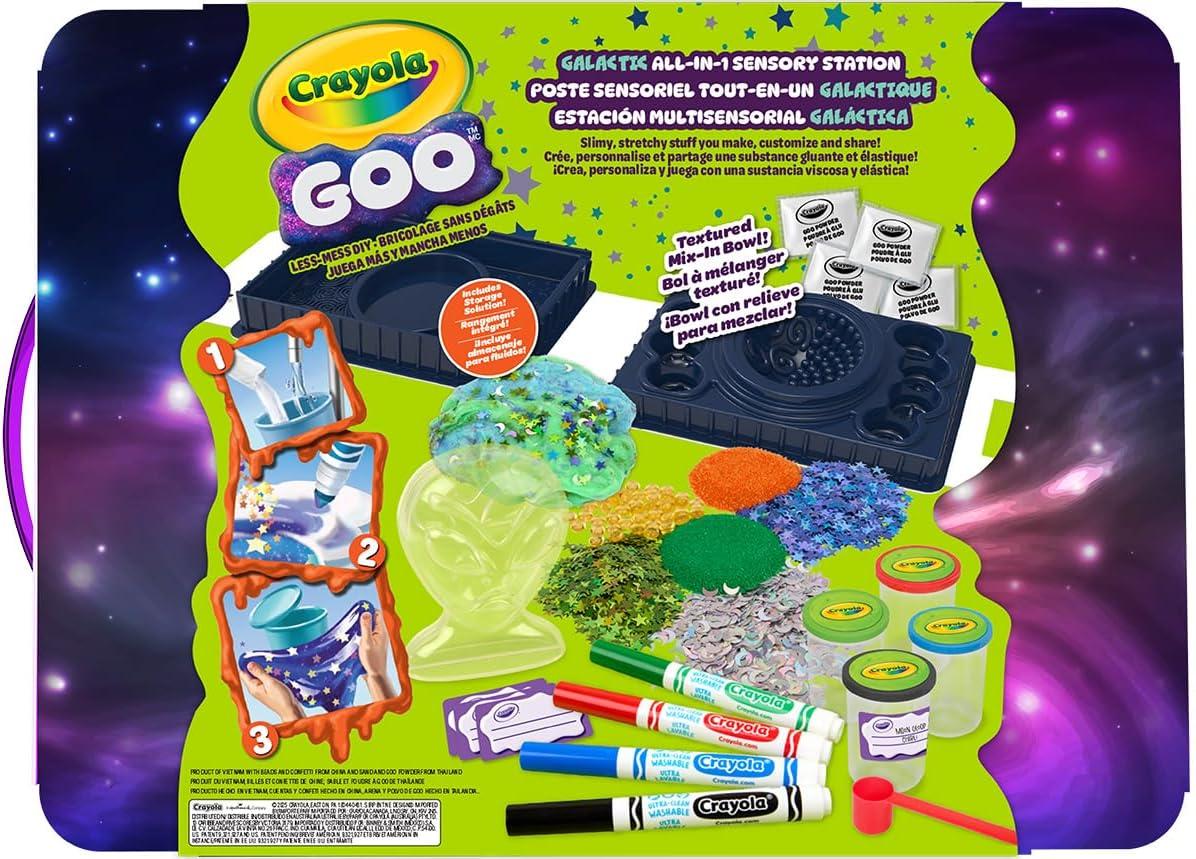 Crayola Goo All-in-1 Sensory Station, Galactic Slime Making Kit for Kids, Less Mess, DIY Arts & Crafts Set, Gifts for Kids, Ages 6+