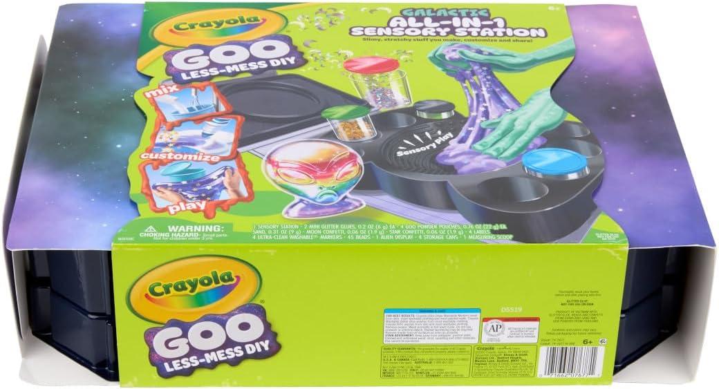 Crayola Goo All-in-1 Sensory Station, Galactic Slime Making Kit for Kids, Less Mess, DIY Arts & Crafts Set, Gifts for Kids, Ages 6+