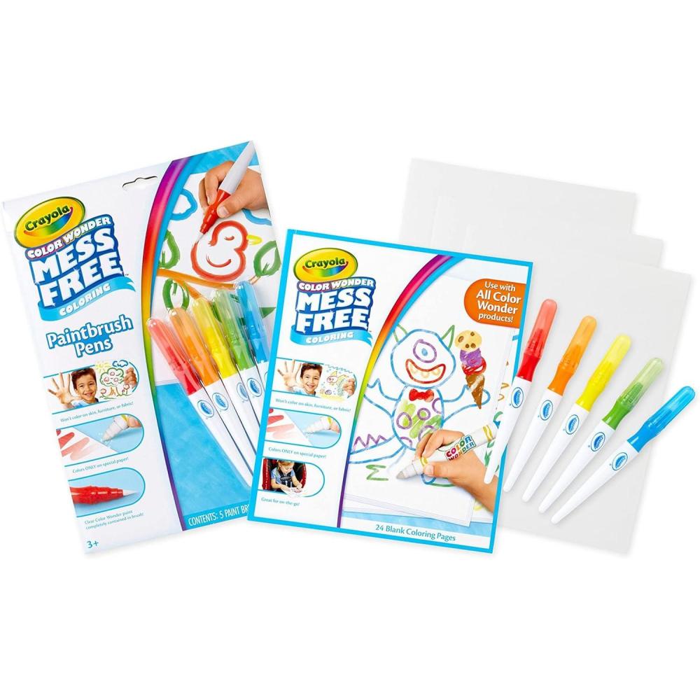Crayola Color Wonder Mess Free Fingerpaint & Stamper Kit, Safari Stamps for Kids, Color Reveal Ink, Toddler Activity, Gifts, 3+(Paint Set)