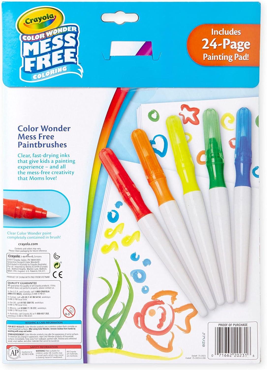 Crayola Color Wonder Mess Free Fingerpaint & Stamper Kit, Safari Stamps for Kids, Color Reveal Ink, Toddler Activity, Gifts, 3+(Paint Set)
