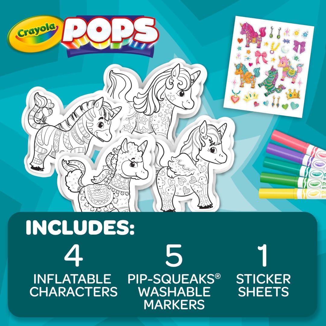 Crayola Pops Inflatable Characters, Coloring Set for Kids, Gift for Boys & Girls, Ages 5, 6, 7, 8