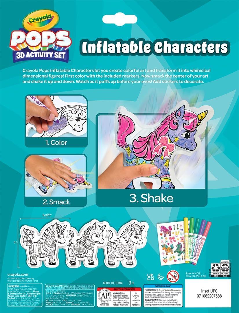 Crayola Pops Inflatable Characters, Coloring Set for Kids, Gift for Boys & Girls, Ages 5, 6, 7, 8