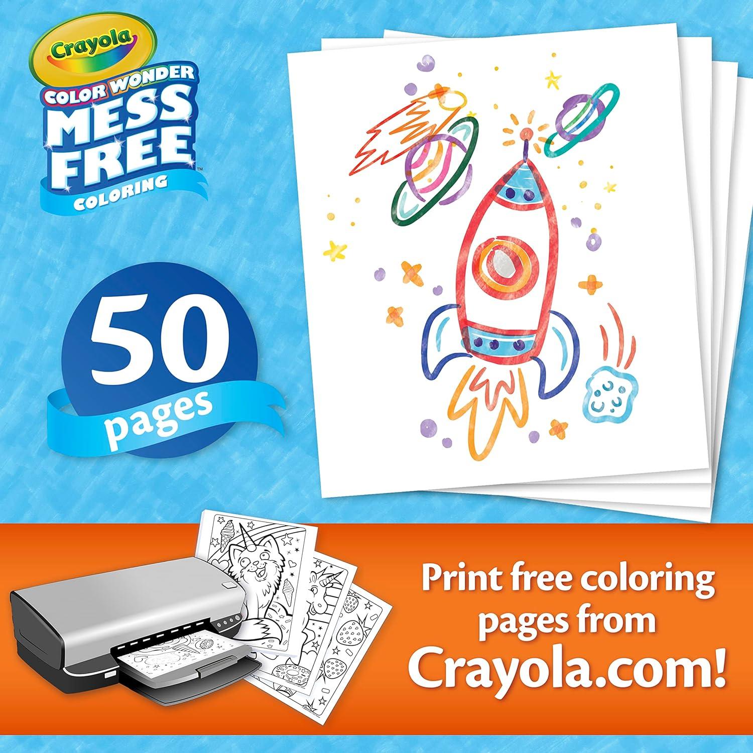 Crayola Color Wonder Mess Free Coloring Pages (50ct), Create Your Own Coloring Pages, Blank Color Wonder Refill, Toddler Toys & Gifts(Refill Pages)