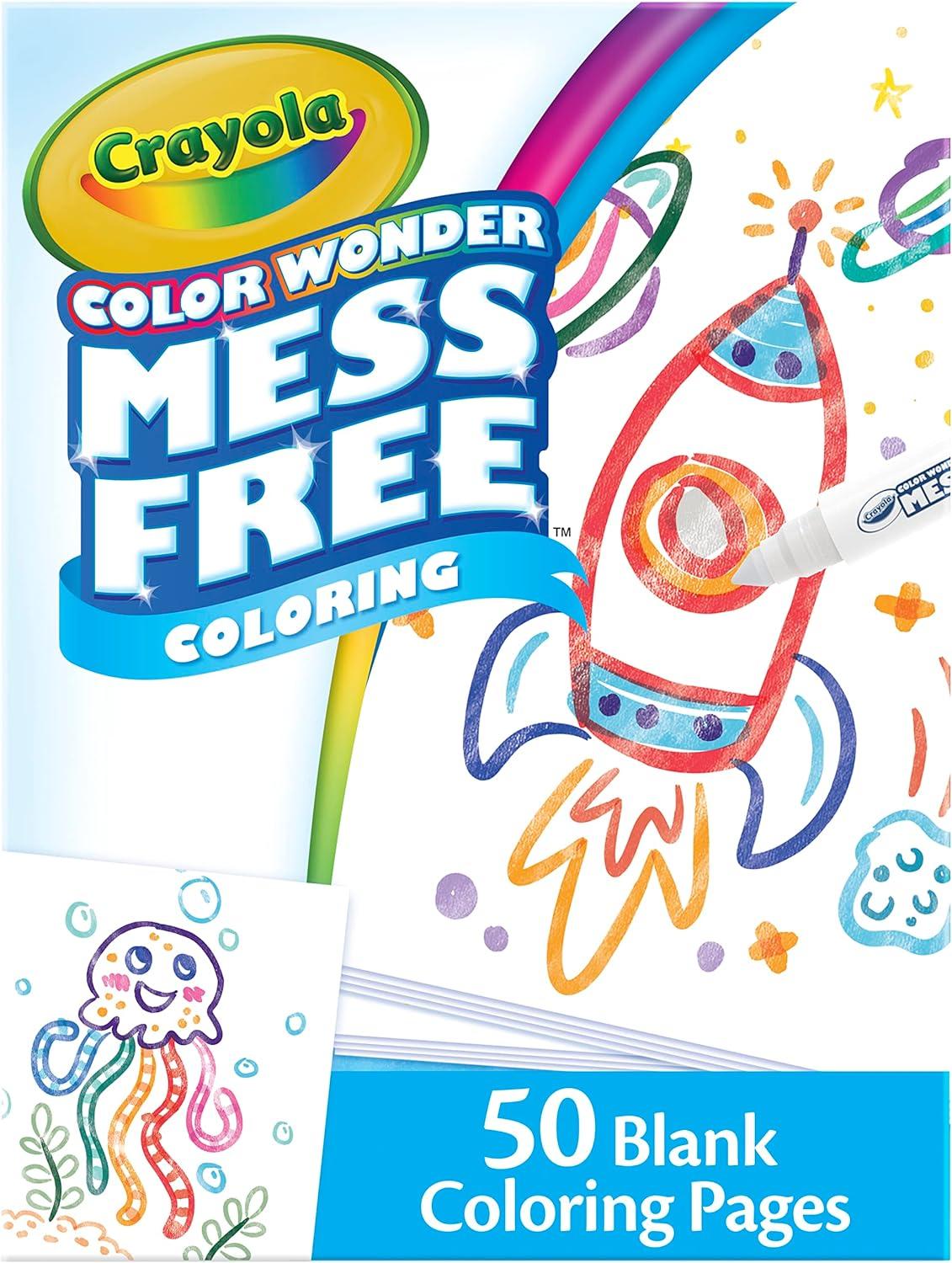 Crayola Color Wonder Mess Free Coloring Pages (50ct), Create Your Own Coloring Pages, Blank Color Wonder Refill, Toddler Toys & Gifts(Refill Pages)