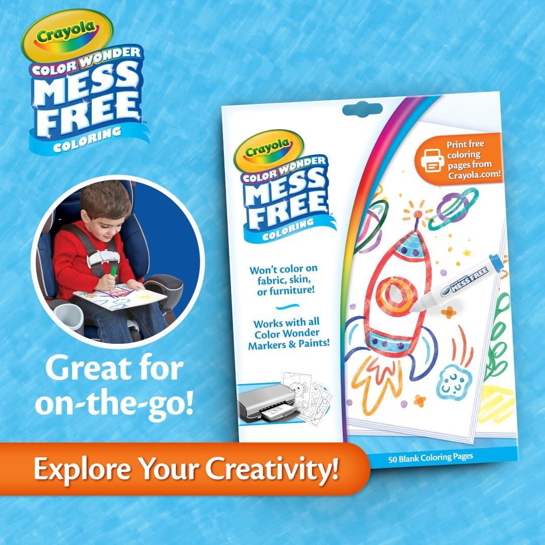 Crayola Color Wonder Mess Free Coloring Pages (50ct), Create Your Own Coloring Pages, Blank Color Wonder Refill, Toddler Toys & Gifts(Refill Pages)