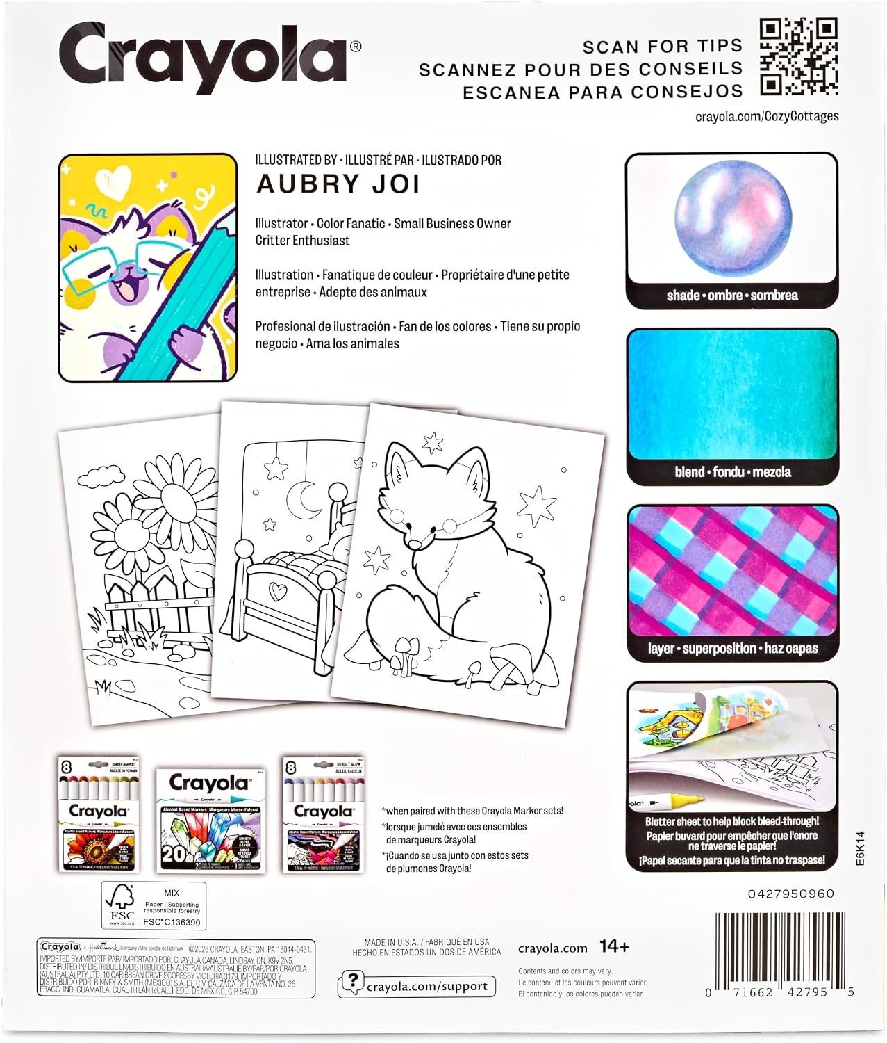 Crayola, LLC Adult Coloring Book – Cozy Cottages
