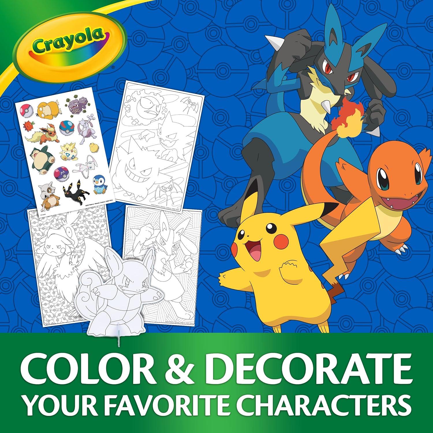 Crayola Pokemon Art Kit for Kids (45pcs), Pokemon Coloring Book Pages, Pokemon Stickers for Kids, Pokemon Toys, Gift for kids, Ages 4+(Squirtle)