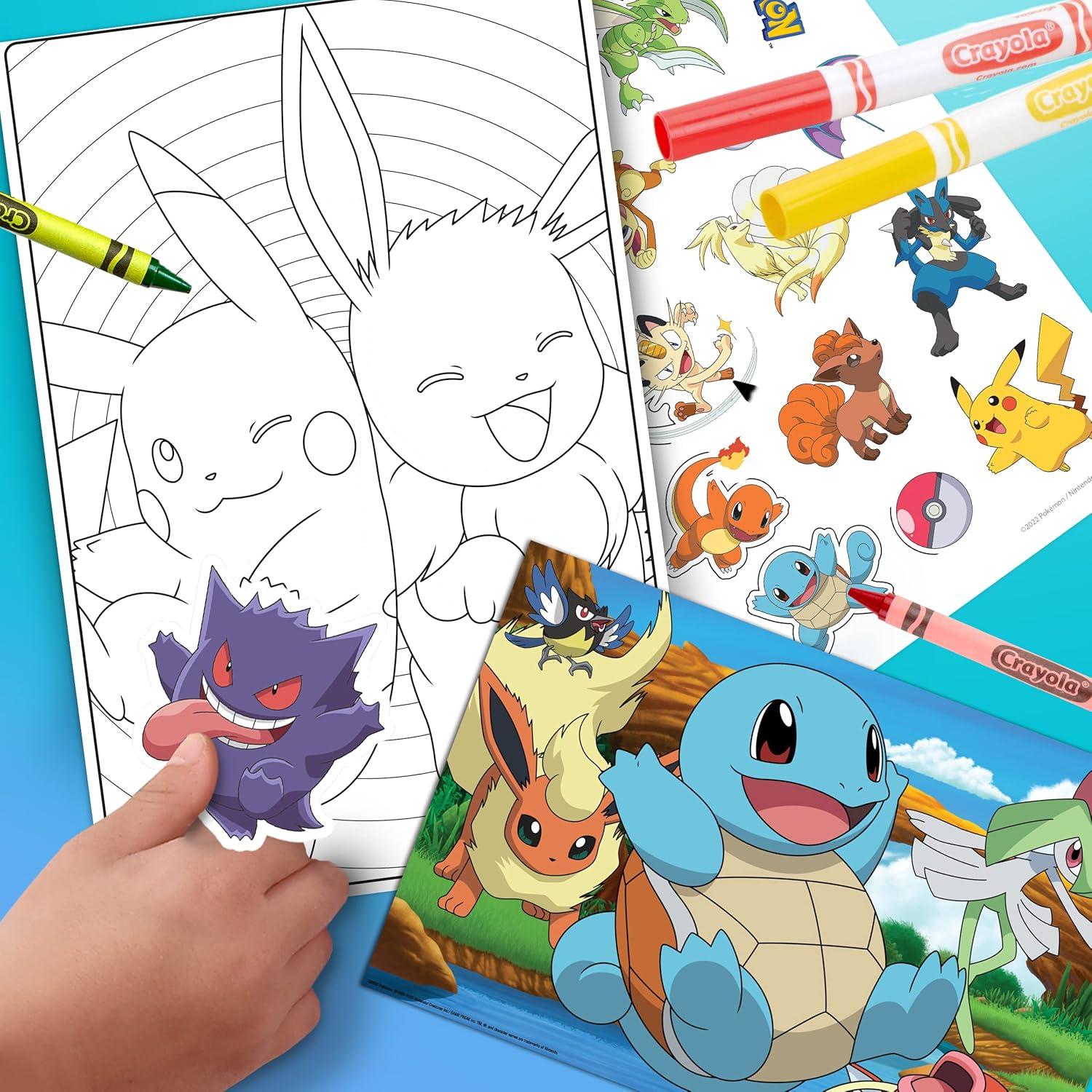 Crayola Pokemon Art Kit for Kids (45pcs), Pokemon Coloring Book Pages, Pokemon Stickers for Kids, Pokemon Toys, Gift for kids, Ages 4+(Squirtle)