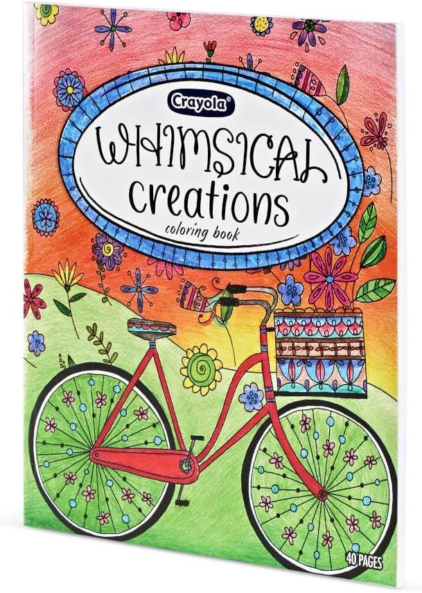 Crayola Whimsical Creations Coloring Book for Adults (40pgs), Adult Coloring Pages, 8×10, Perforated, Gift for Teens & Adults