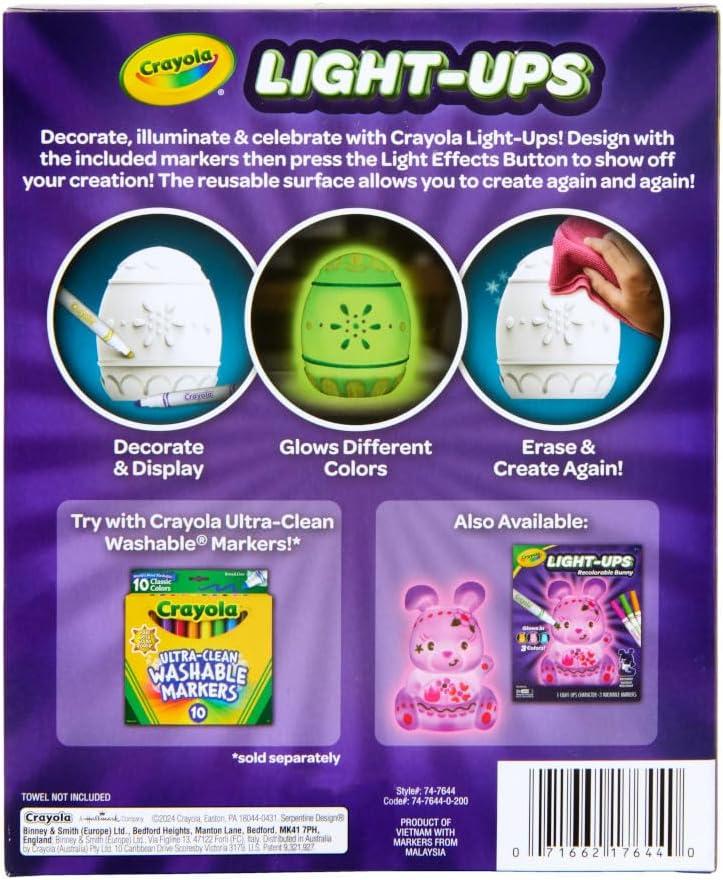 Crayola Light Ups – Unicorn, Reusable Holiday Craft, Glow In The Dark, Unicorn Gift for Kids, Decoration Craft, Toys & Gifts for Kids(Egg)
