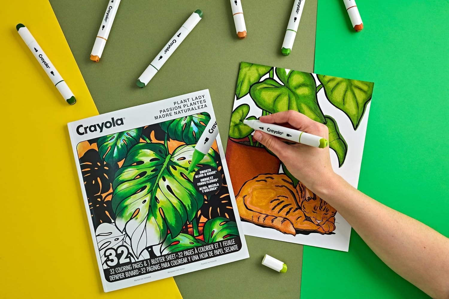Crayola Stay Hydrated Adult Coloring Book, 32 Pgs, Premium Paper, Stress Relief and Relaxation Activities, Gift for Women and Men(Plant Lady)