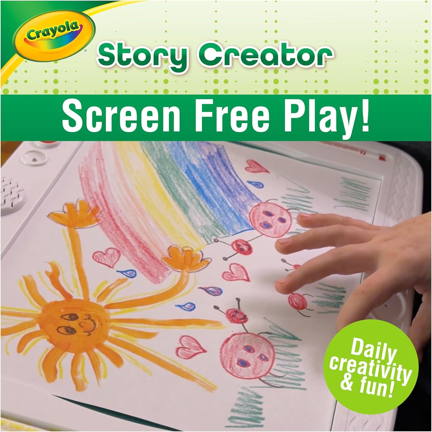 Crayola Story Creator, Interactive Sound Tablet for Kids with Markers & Paper, Record and Play Back Stories, Audio Drawing Toy, Gift for Kids, Classroom Activity, Ages 5+