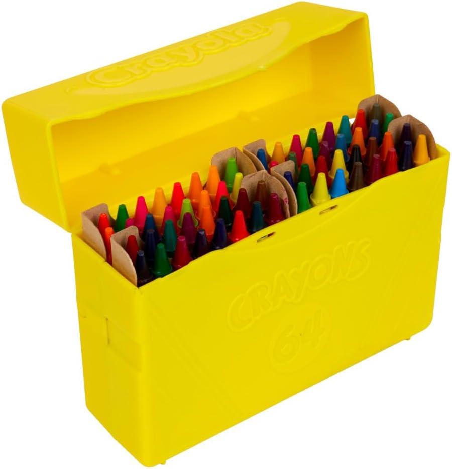 Crayola Crayon Box (64 Count), With Limited Edition Colors & Plastic Case, Arts & Crafts Coloring Supplies for Kids, Back to School Essentials, Ages 3+(Limited Edition)