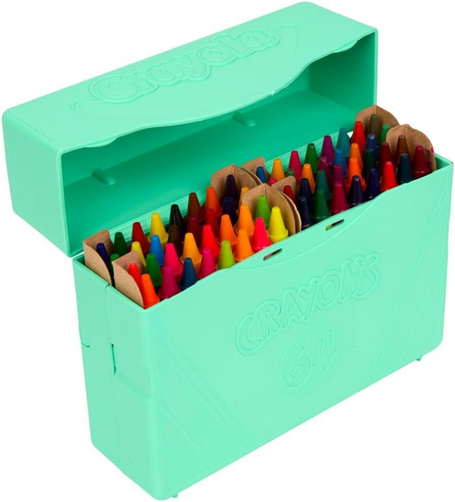 Crayola Crayon Box (64 Count), With Limited Edition Colors & Plastic Case, Arts & Crafts Coloring Supplies for Kids, Back to School Essentials, Ages 3+(Limited Edition)