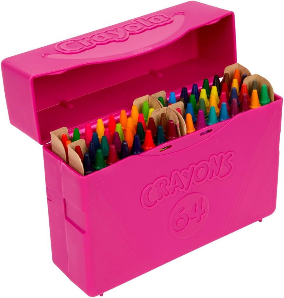 Crayola Crayon Box (64 Count), With Limited Edition Colors & Plastic Case, Arts & Crafts Coloring Supplies for Kids, Back to School Essentials, Ages 3+(Limited Edition)