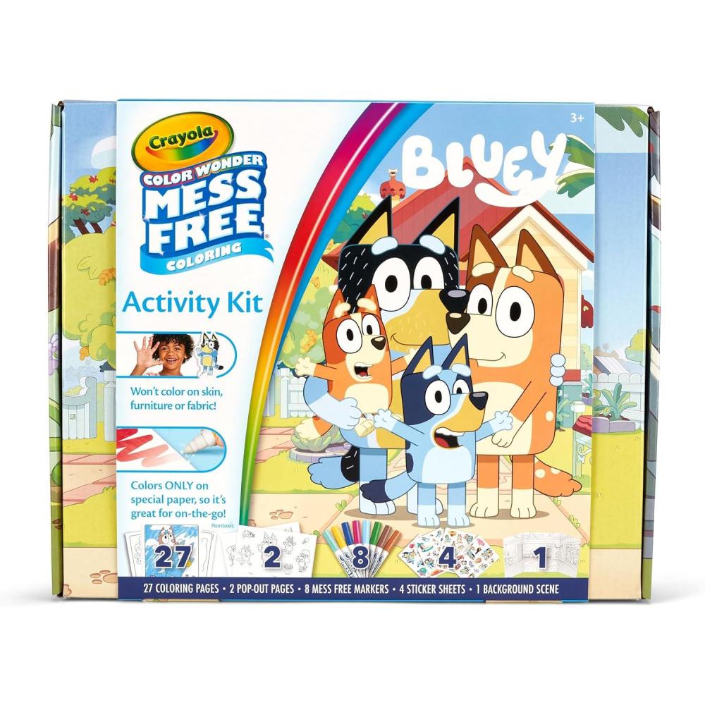 Crayola Color Wonder Bluey Activity Kit, Mess Free Coloring for Toddlers, Holiday & Christmas Gifts for Kids, Art Set for Kids, Plane Essential, Bluey Toys, 3+(Color Wonder: Bluey Activity Set)