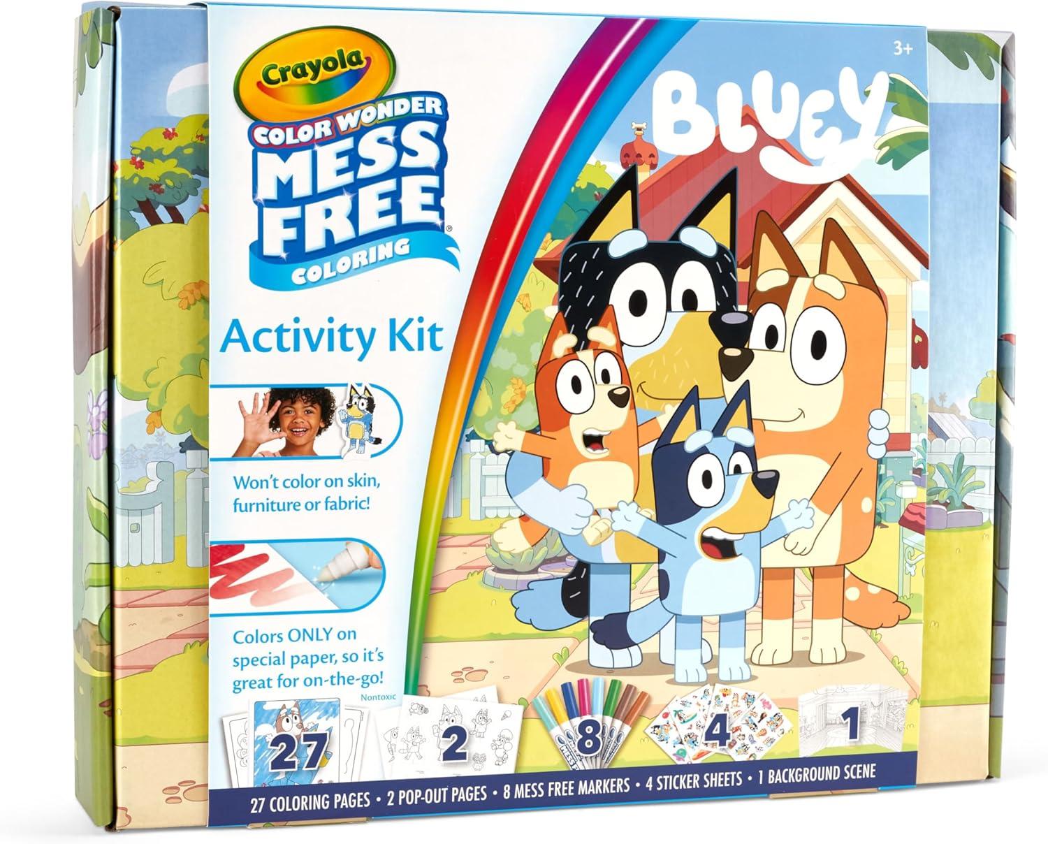 Crayola Color Wonder Bluey Activity Kit, Mess Free Coloring for Toddlers, Holiday & Christmas Gifts for Kids, Art Set for Kids, Plane Essential, Bluey Toys, 3+(Color Wonder: Bluey Activity Set)
