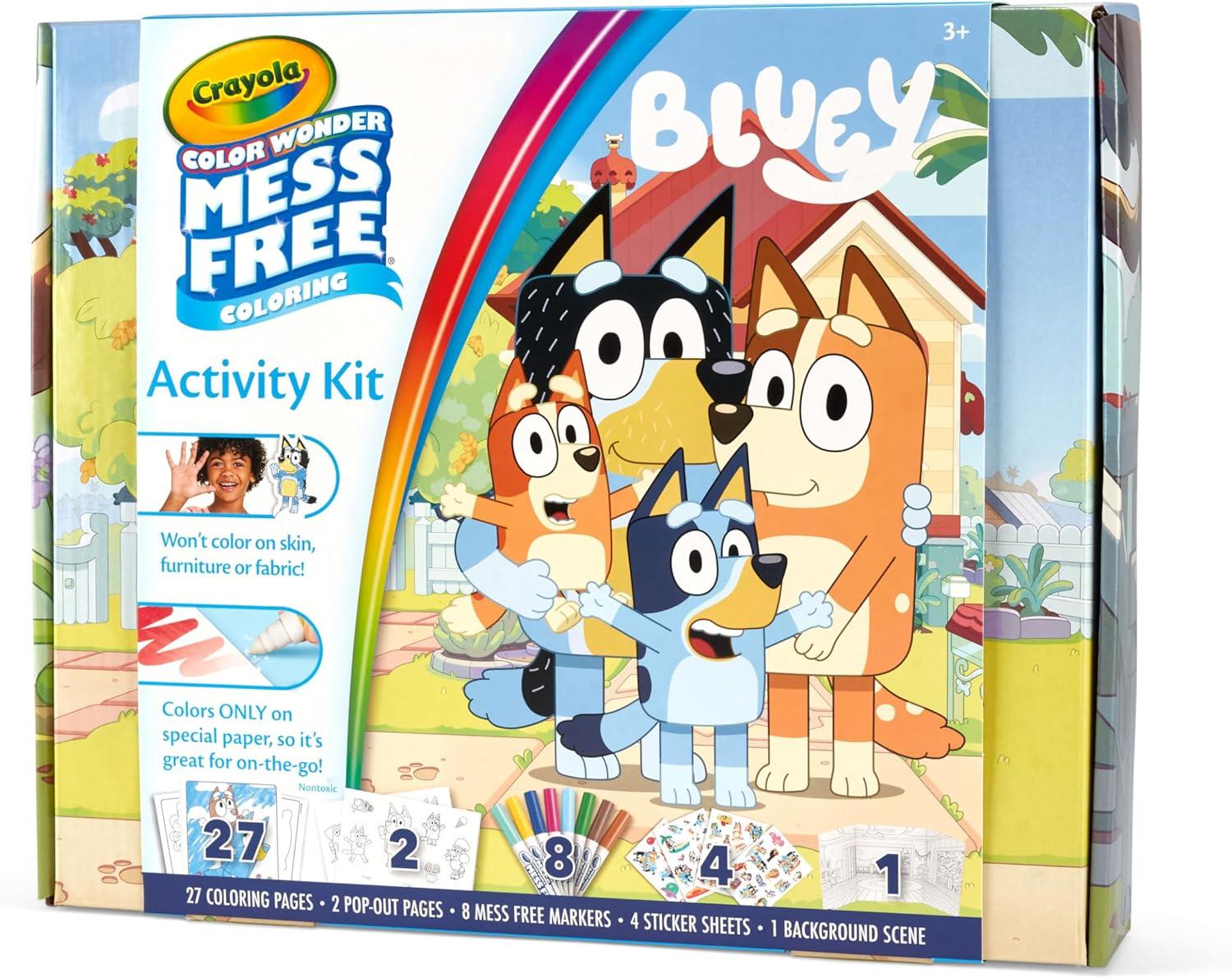 Crayola Color Wonder Bluey Activity Kit, Mess Free Coloring for Toddlers, Holiday & Christmas Gifts for Kids, Art Set for Kids, Plane Essential, Bluey Toys, 3+(Color Wonder: Bluey Activity Set)
