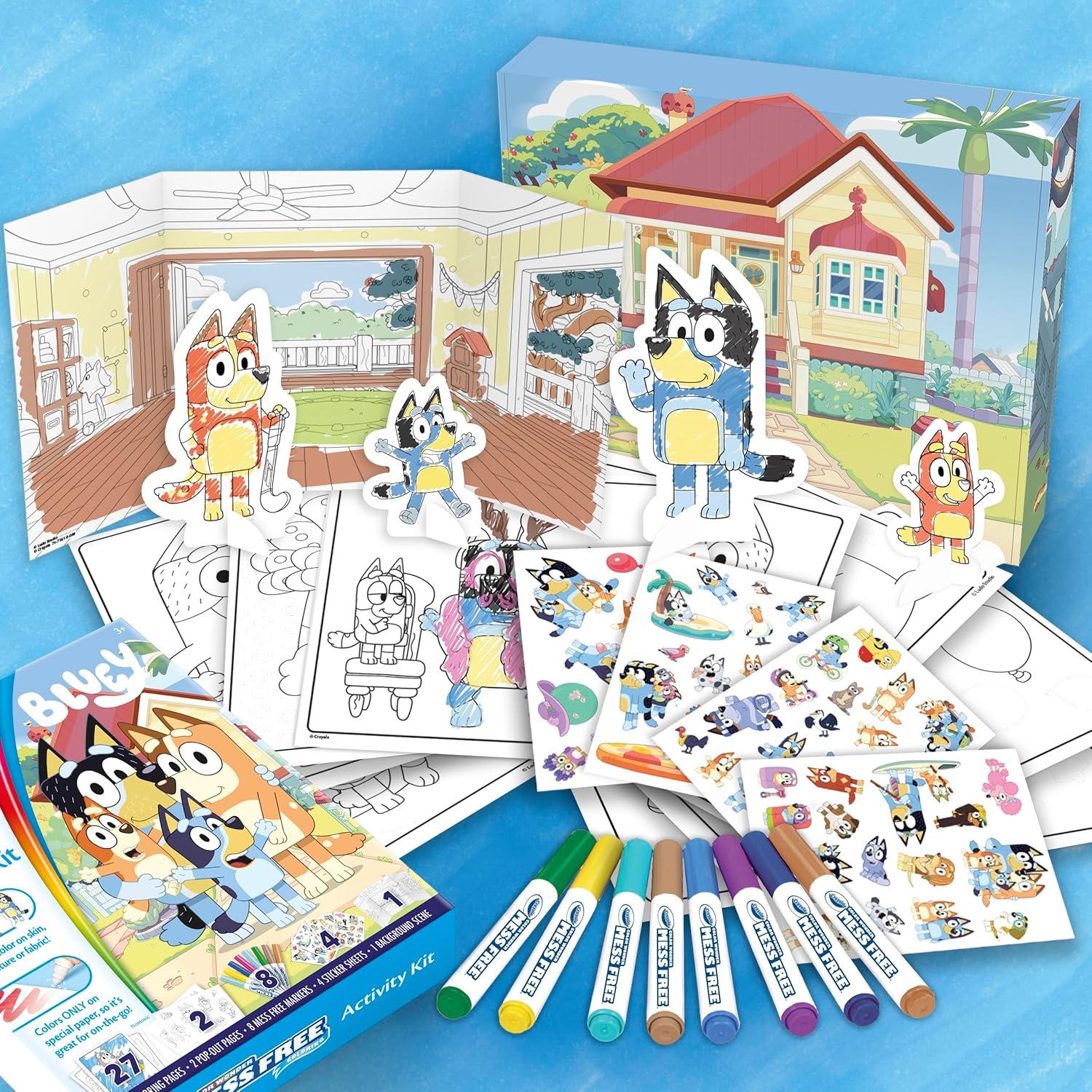 Crayola Color Wonder Bluey Activity Kit, Mess Free Coloring for Toddlers, Holiday & Christmas Gifts for Kids, Art Set for Kids, Plane Essential, Bluey Toys, 3+(Color Wonder: Bluey Activity Set)