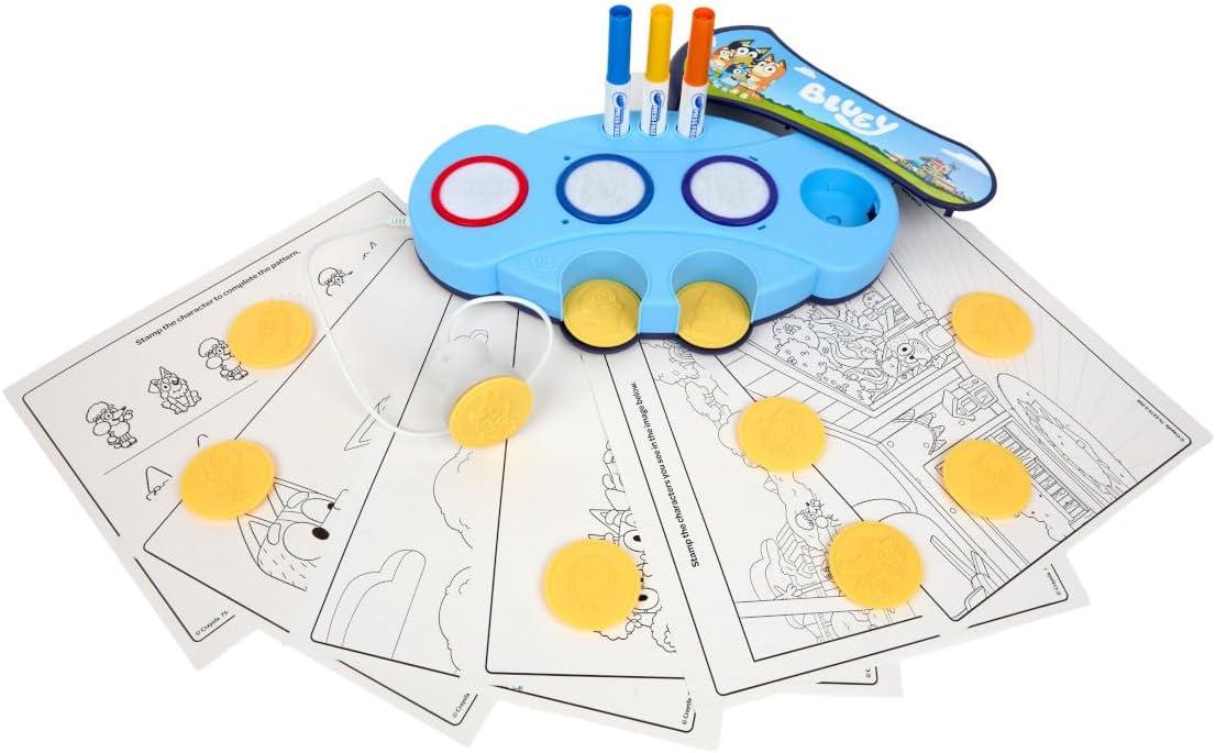 Crayola Color Wonder Mess Free Coloring Pages (50ct), Create Your Own Coloring Pages, Blank Color Wonder Refill, Toddler Toys & Gifts(Bluey Magic Light Up Stamper)