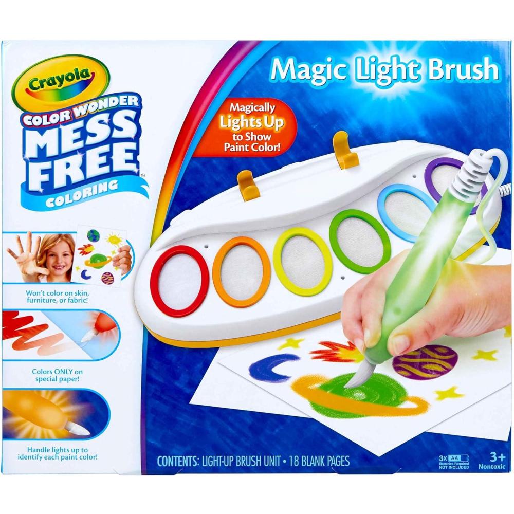 Crayola Color Wonder Mess Free Coloring Pages (50ct), Create Your Own Coloring Pages, Blank Color Wonder Refill, Toddler Toys & Gifts(Magic Light Brush)