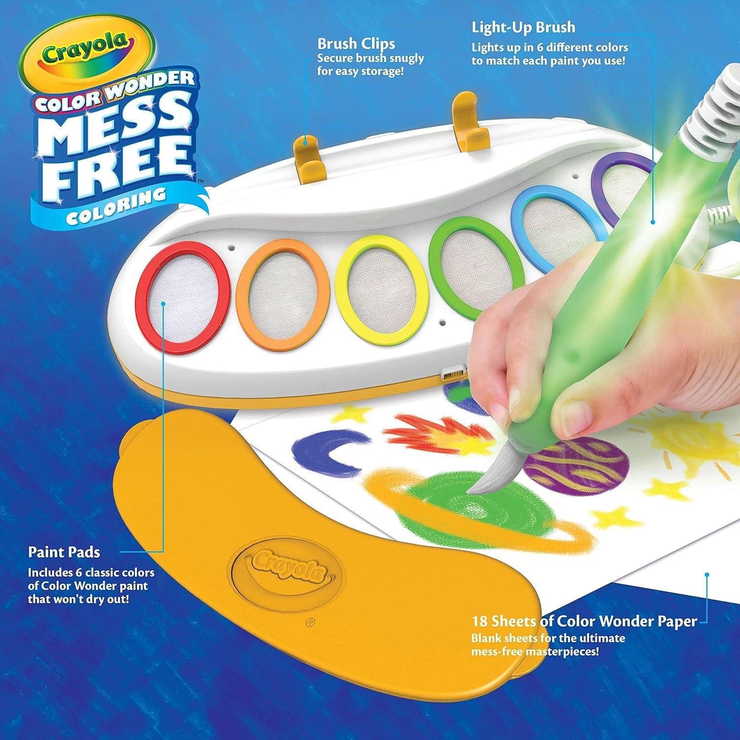 Crayola Color Wonder Mess Free Coloring Pages (50ct), Create Your Own Coloring Pages, Blank Color Wonder Refill, Toddler Toys & Gifts(Magic Light Brush)