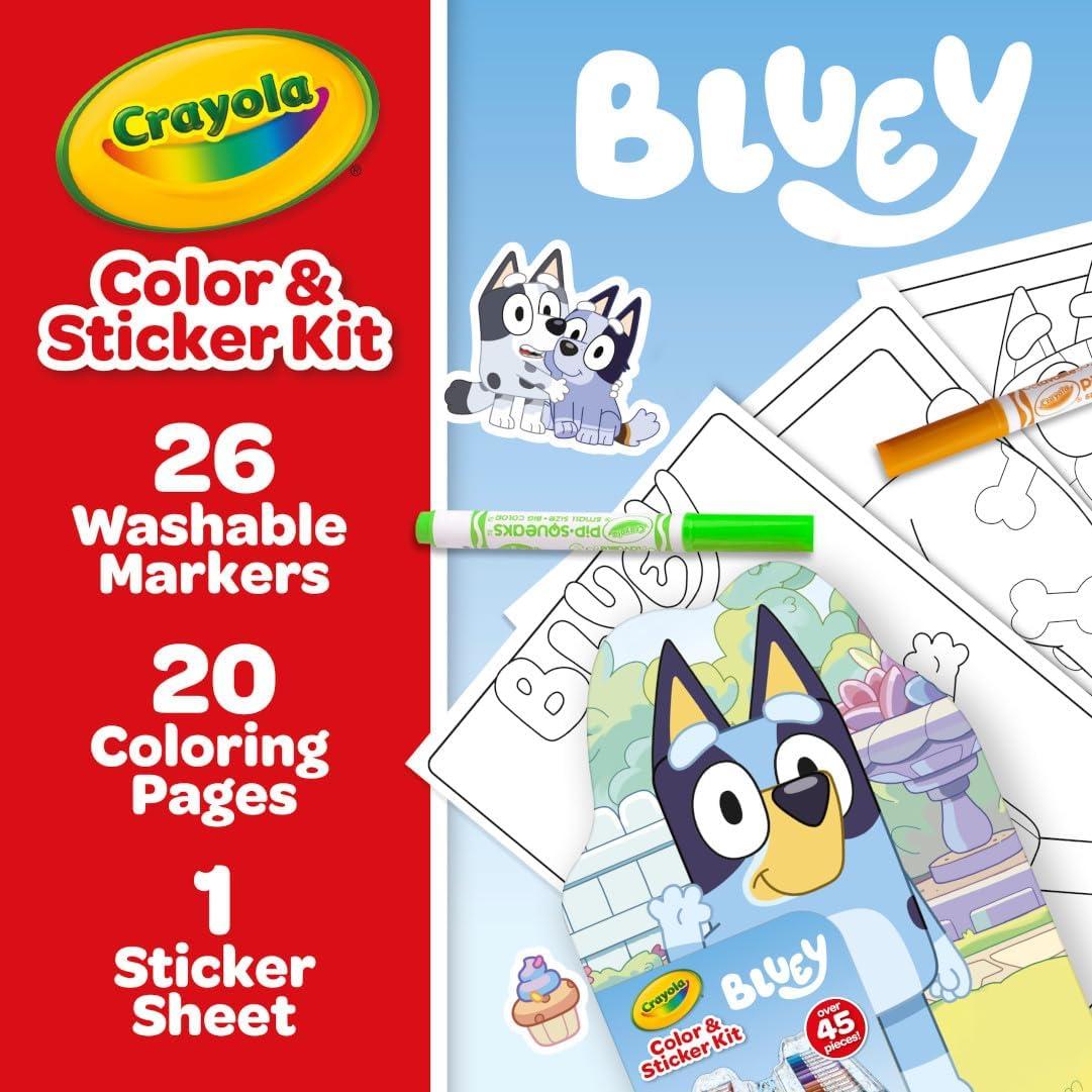Crayola Color Wonder Bluey Activity Kit, Mess Free Coloring for Toddlers, Holiday & Christmas Gifts for Kids, Art Set for Kids, Plane Essential, Bluey Toys, 3+(Art Kit  Bluey)